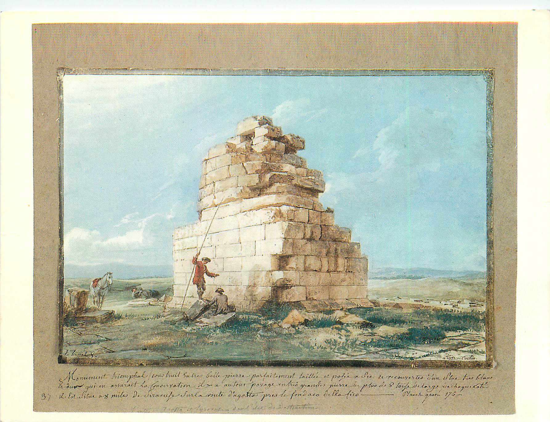 CPM Louvre Departement des Arts Graphiques Jean Pierre Laurent Houel Ruines d'un Monument Triomphal