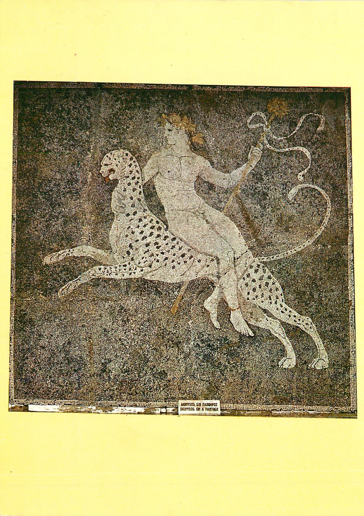 Arcontes sur un panthère — Mosaïque romaine — éditeur inconnu, n° de série non visible