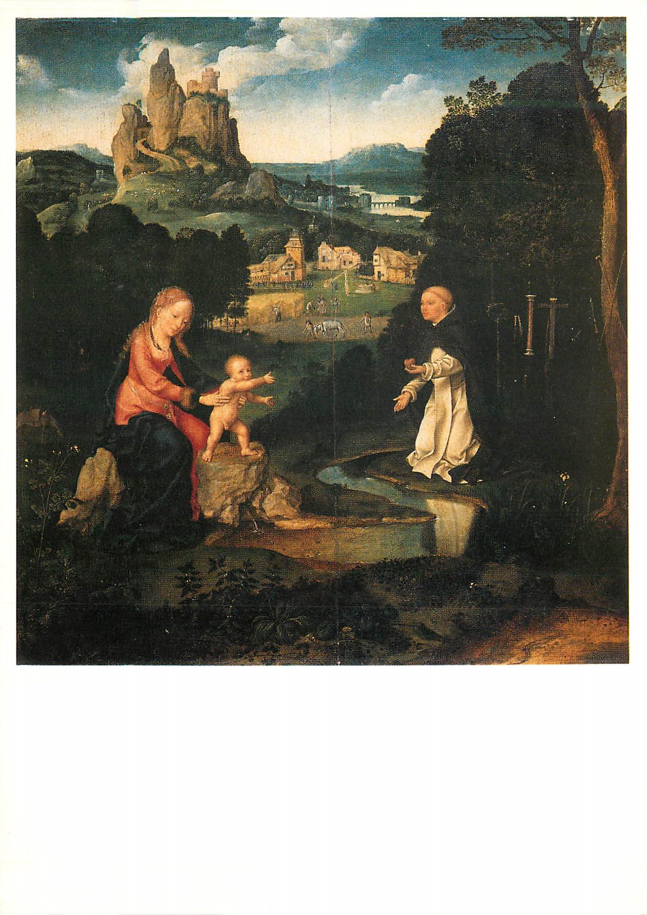 CPM Louvre Departement des Peintures Joos van Cleve La Vierge et l'Enfant avec un Dominicain