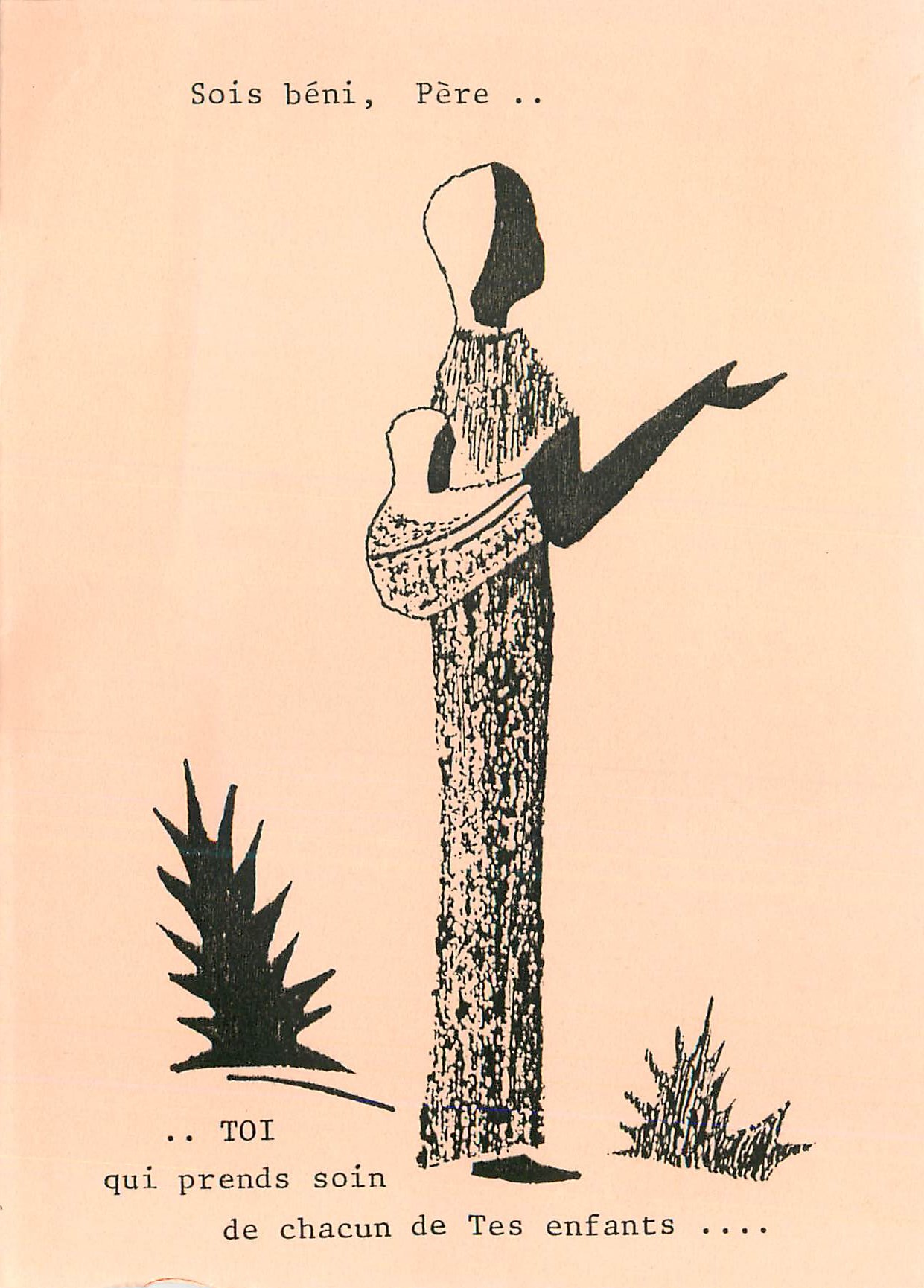 Feuillet onastere de la Sainte Trinite Kabinda (Kasai Oriental Zaire)