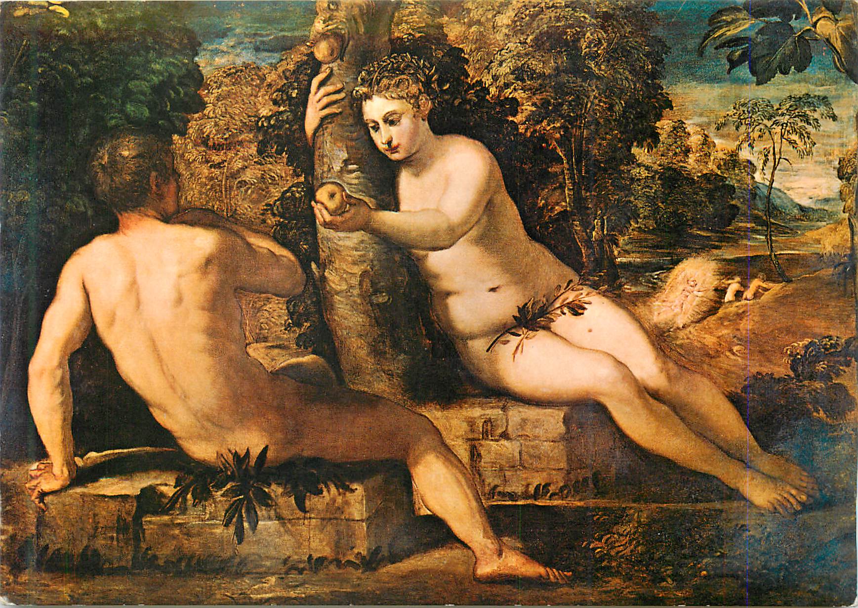 CPM Jacopo Tintoretto Adam et Eve Venise Galerie de l'Academie (Italie)