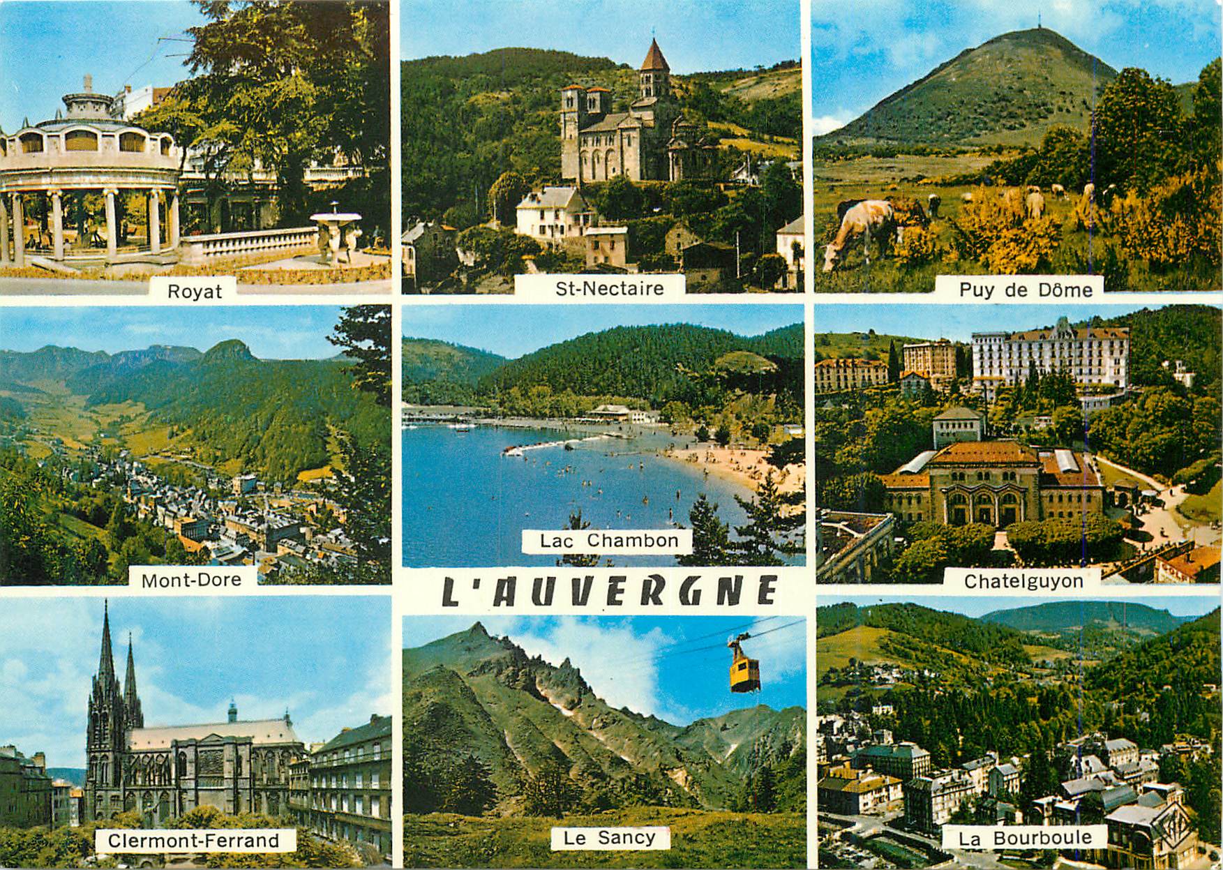 CPM L'Auvergne Royat St Nectaire Puy de Dome Mont-Dore Lac Chambon Chatelguyon