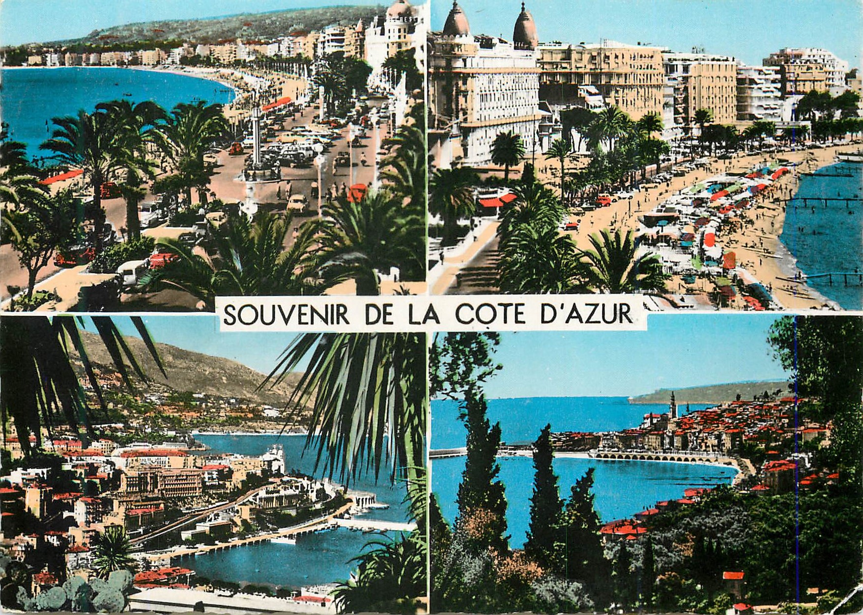 CPM Souvenir de la Cote d'Azur Nice Cannes Monte Carlo Menton