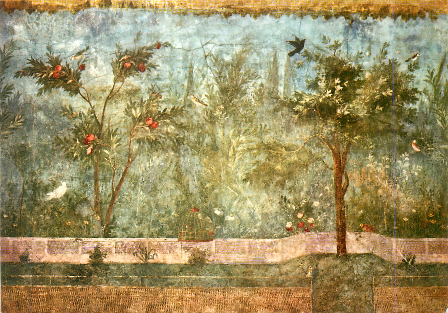 CPM Roma Fresque d'une Salle de la Villa de Livie  detail (Musee National Romain)