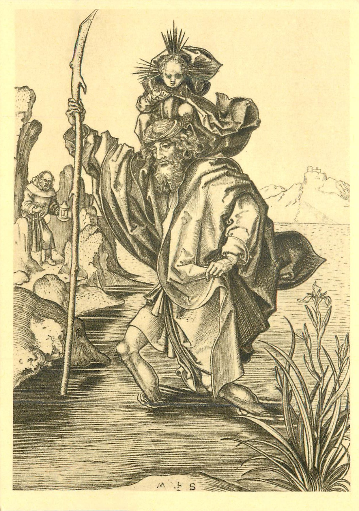 CPM Colmar vers 1450 Brisach 1491 Martin Schongauer peintre Graveur Saint Christophe