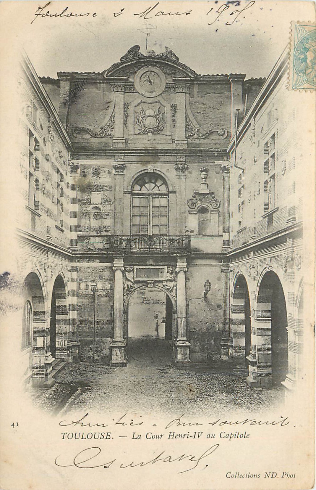 CPA Toulouse La Cour Henri IV au Capitole (carte 1900)