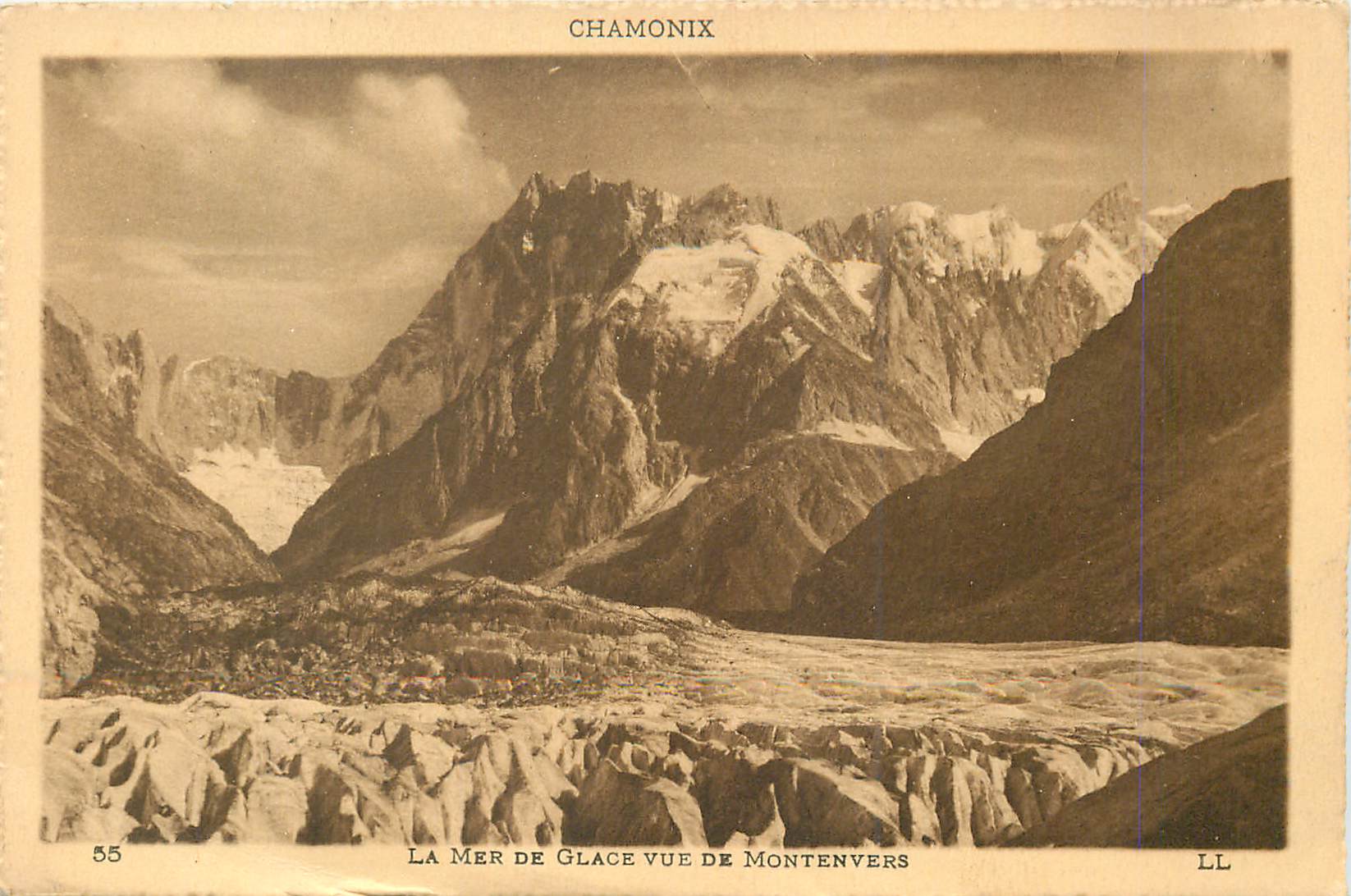 CPA Chamonix La Mer de Glace vue de Montenvers