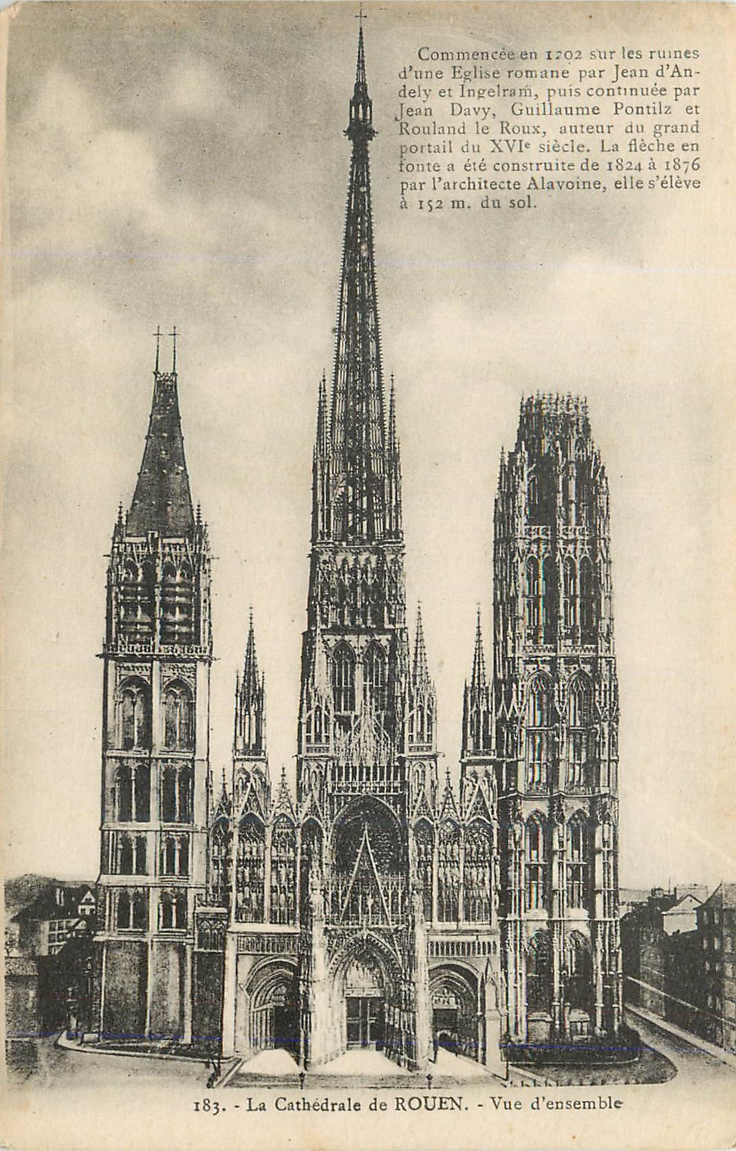 CPA La Cathedrale de Rouen Vue d'ensemble