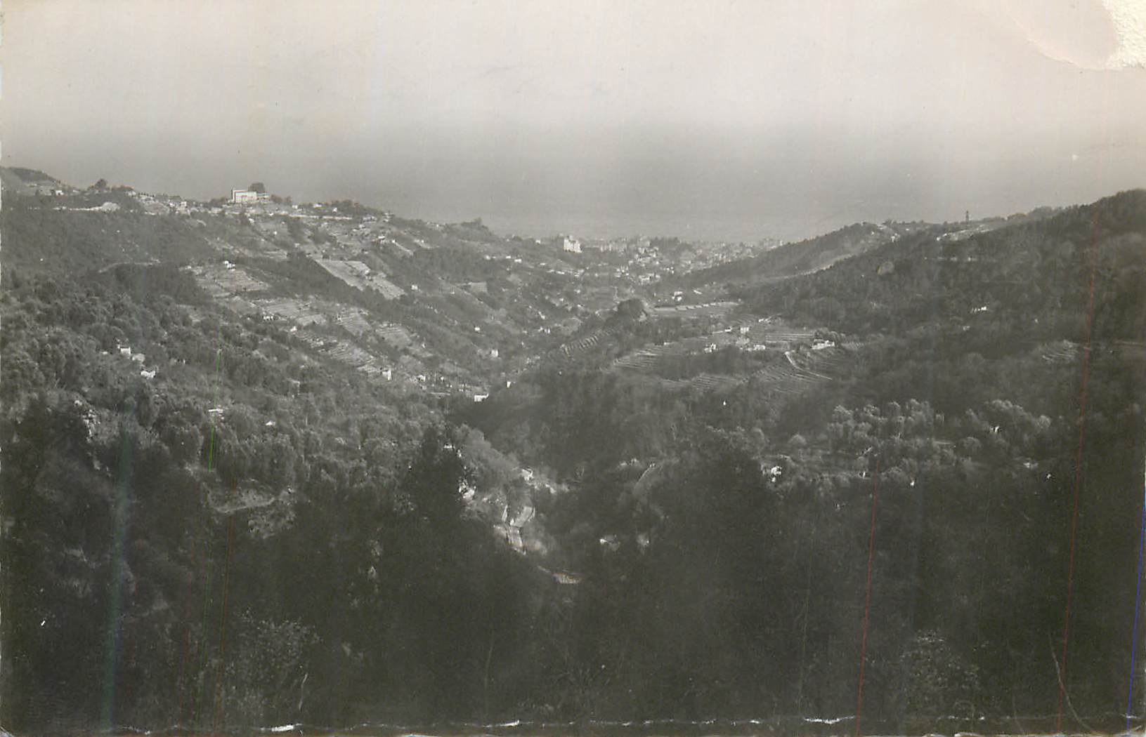 CPM Ste Agnes (A M) 750 m Vue sur Menton et le Monastere de l'Annonciade