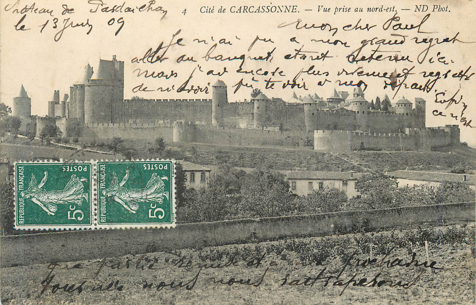 CPA Cite de Carcassonne Vue prise au nord est