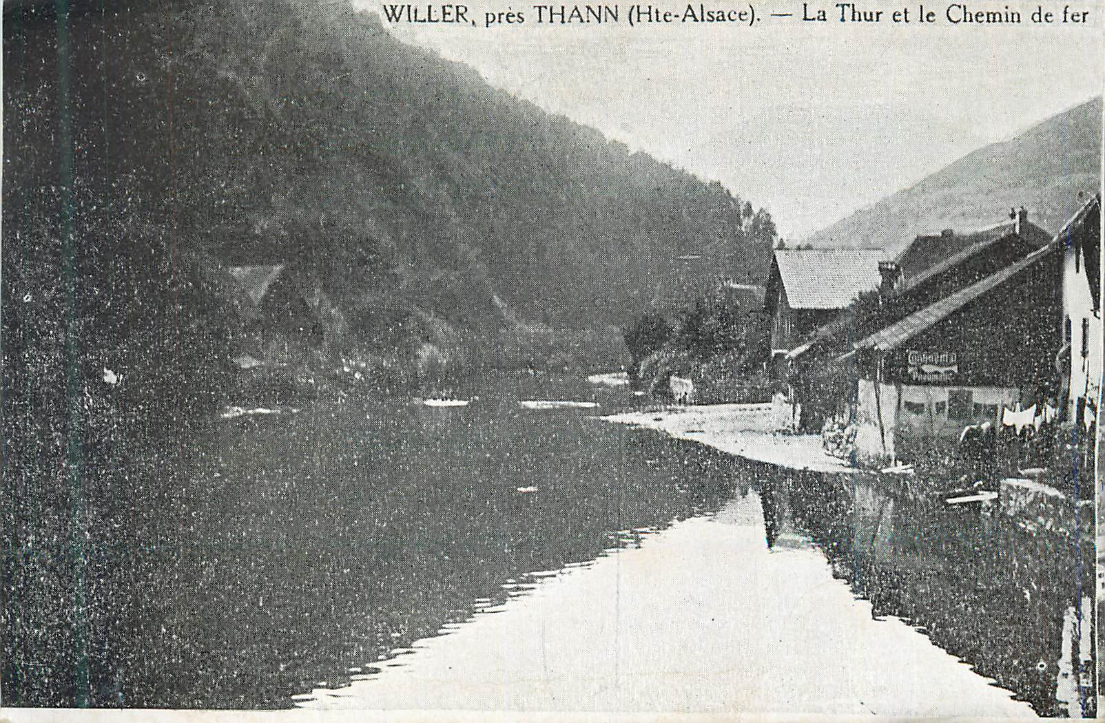 CPA Willer pres Thann (Hte Alsace) La Thur et le Chemin de fer