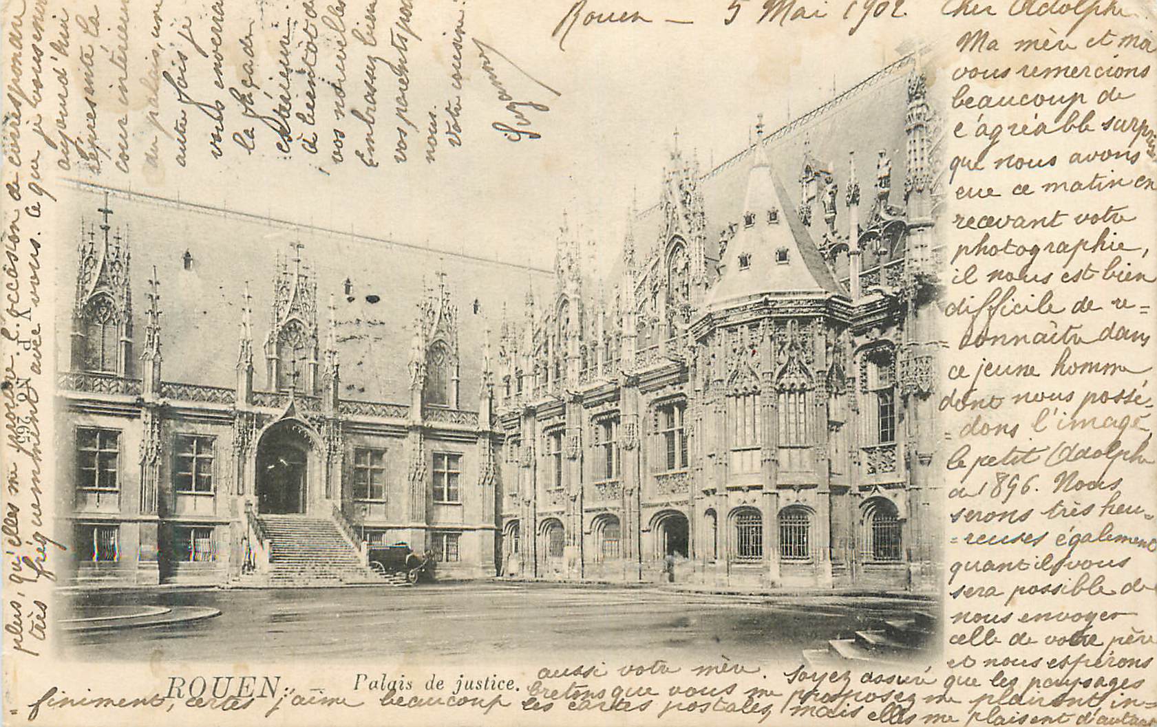 CPA Rouen Palais de Justice (carte 1900)