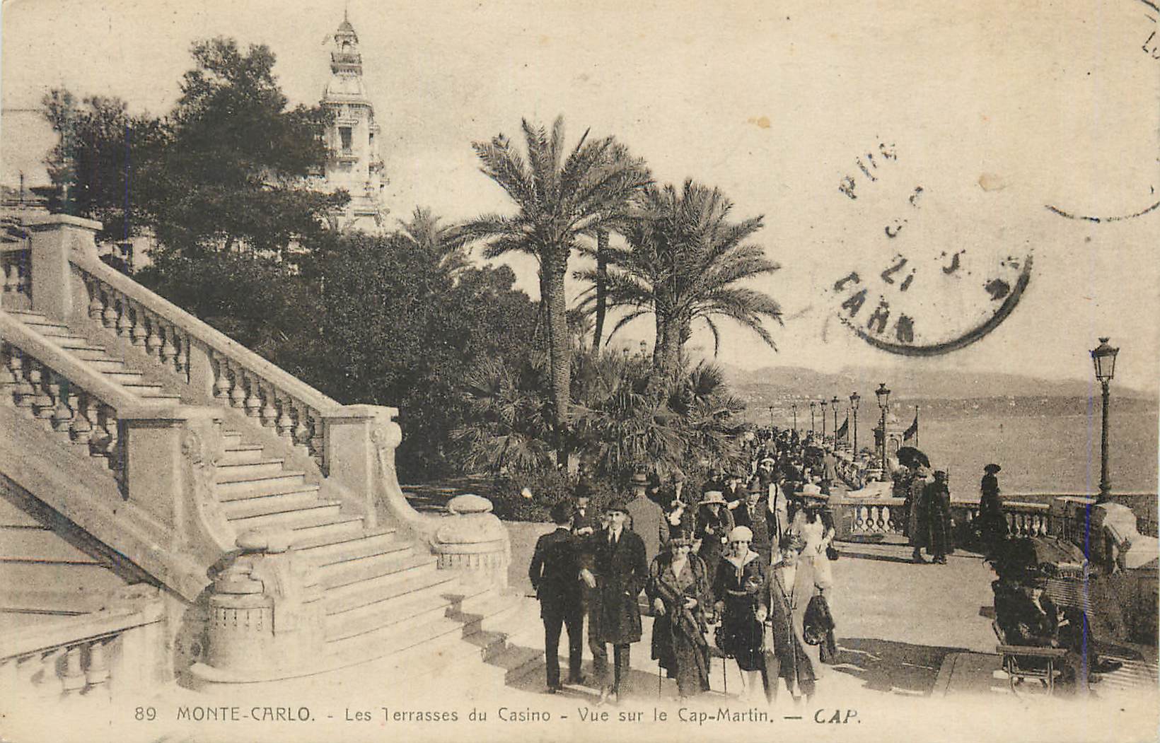 Monte-Carlo — Les Terrasses du Casino — Vue sur le Cap-Martin — CAP.