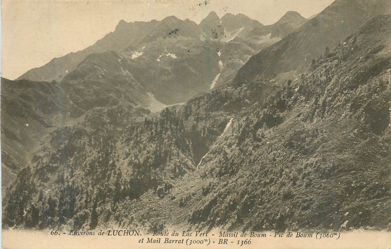 Environs de LUCHON — Route du Lac Vert — Massif de Boum — Pic de Boum (3060m) — BR 1366