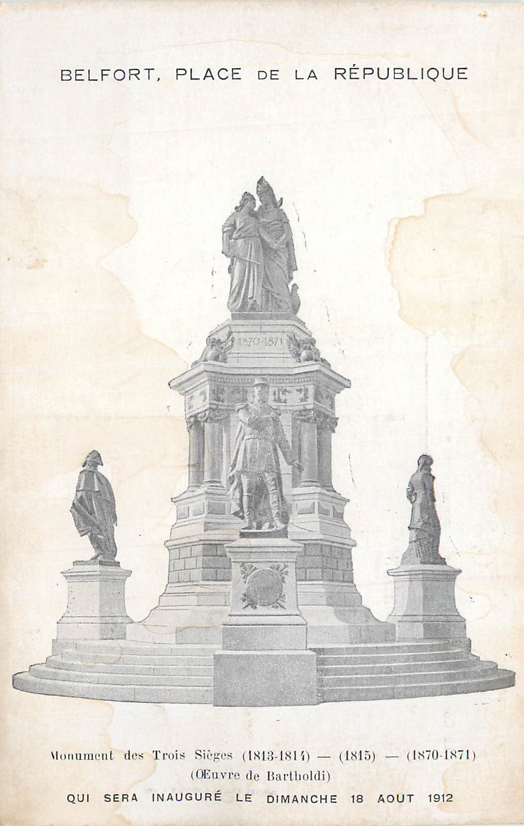 Belfort, Place de la République — Monument des Trois Sièges — œuvre de Bartholdi