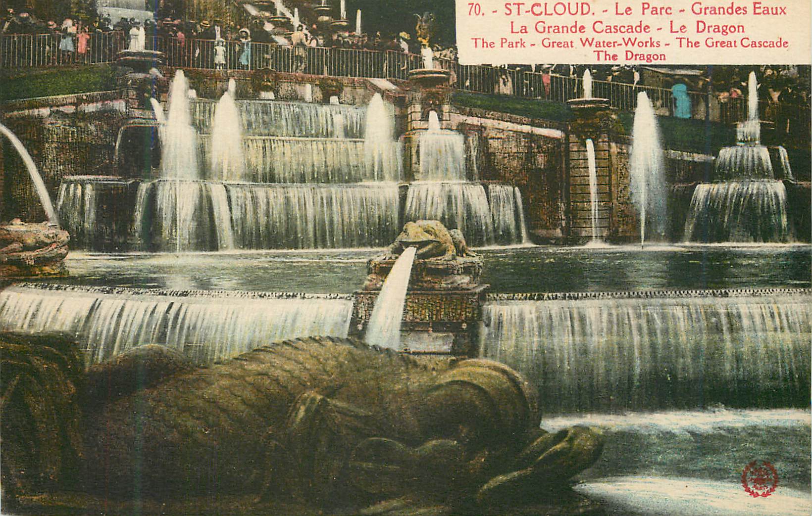CPA St Cloud Le Parc Grandes Eaux La Grande Cascade Le Dragon