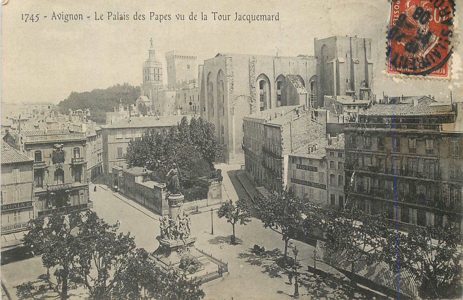 Avignon - Ansicht des Palais des Papes von der Tour Jacquemard — 1745