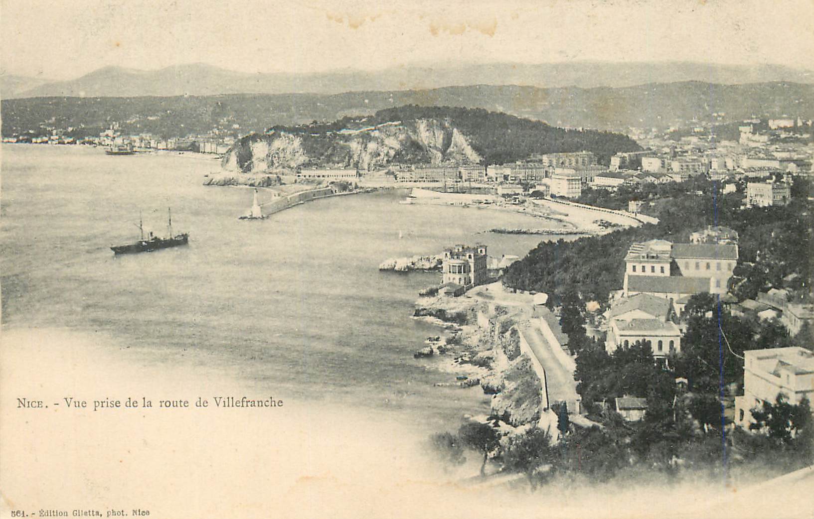 CPA Nice Vue prise de la route de Villefranche