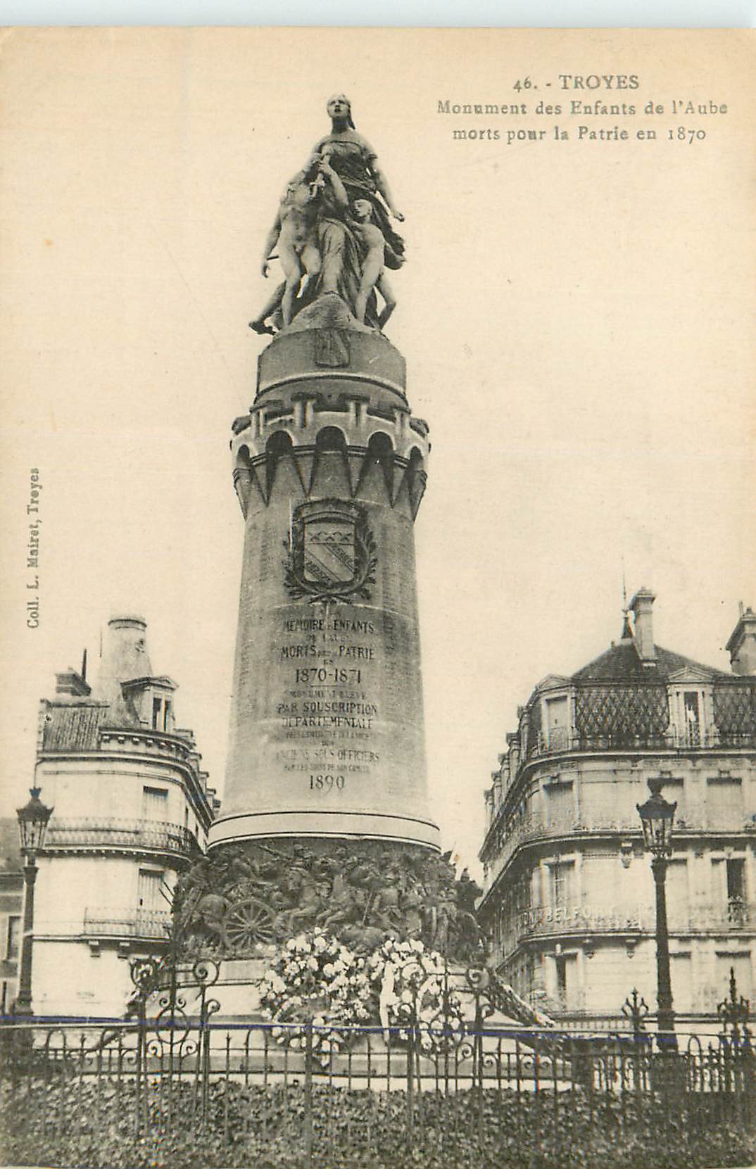 Monument des Enfants de l'Aube morts pour la Patrie en 1870 — Troyes — Coll. L. Maitret, Troyes