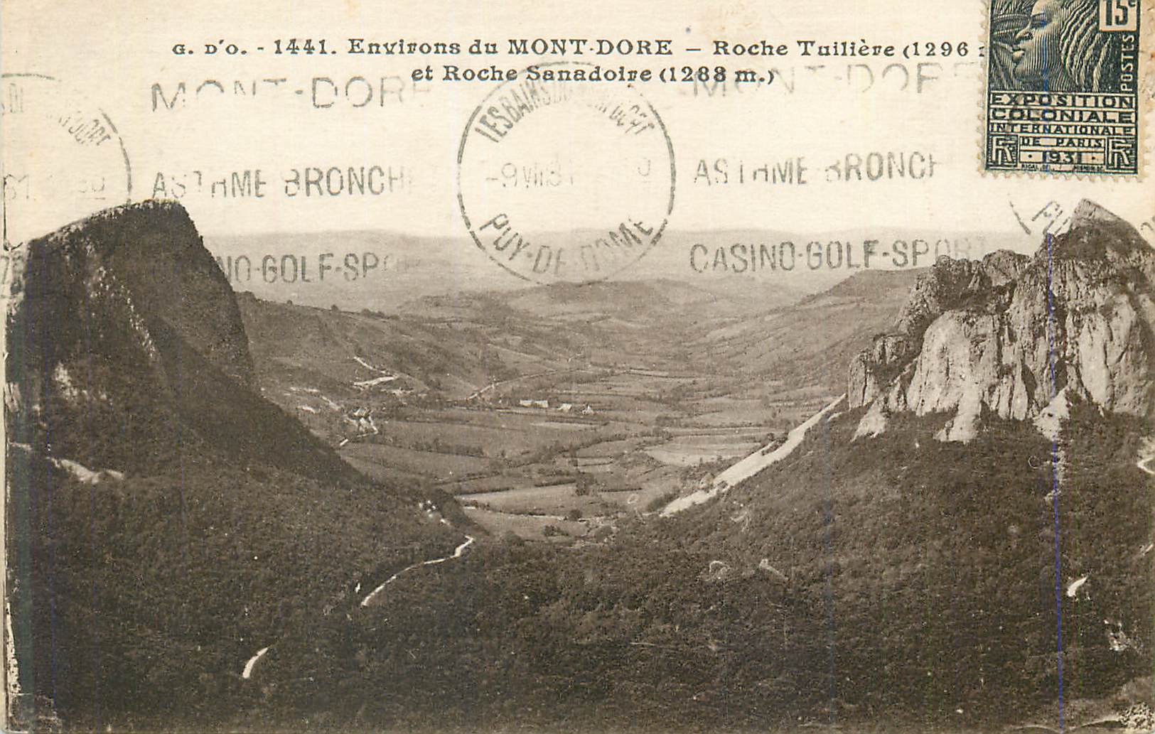 Environs du MONT-DORÉ — Roche Tuillère (1296 m.) et Roche Sanadoire (1288 m.) — g.d.o. - 1441