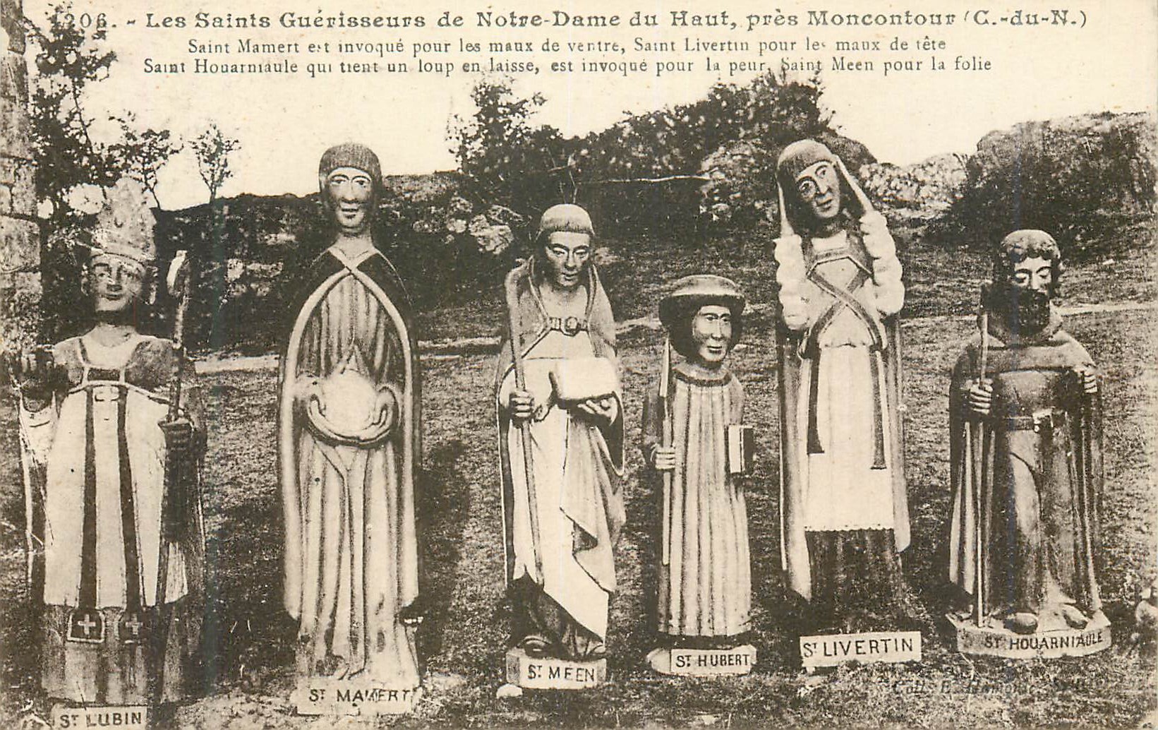 Les Saints Guérisseurs de Notre-Dame du Haut, près Moncontour (C.-du-N.) — Saint Lubin, Saint Mamert, Saint Hubert, Saint Livertin, Saint Houarniaule