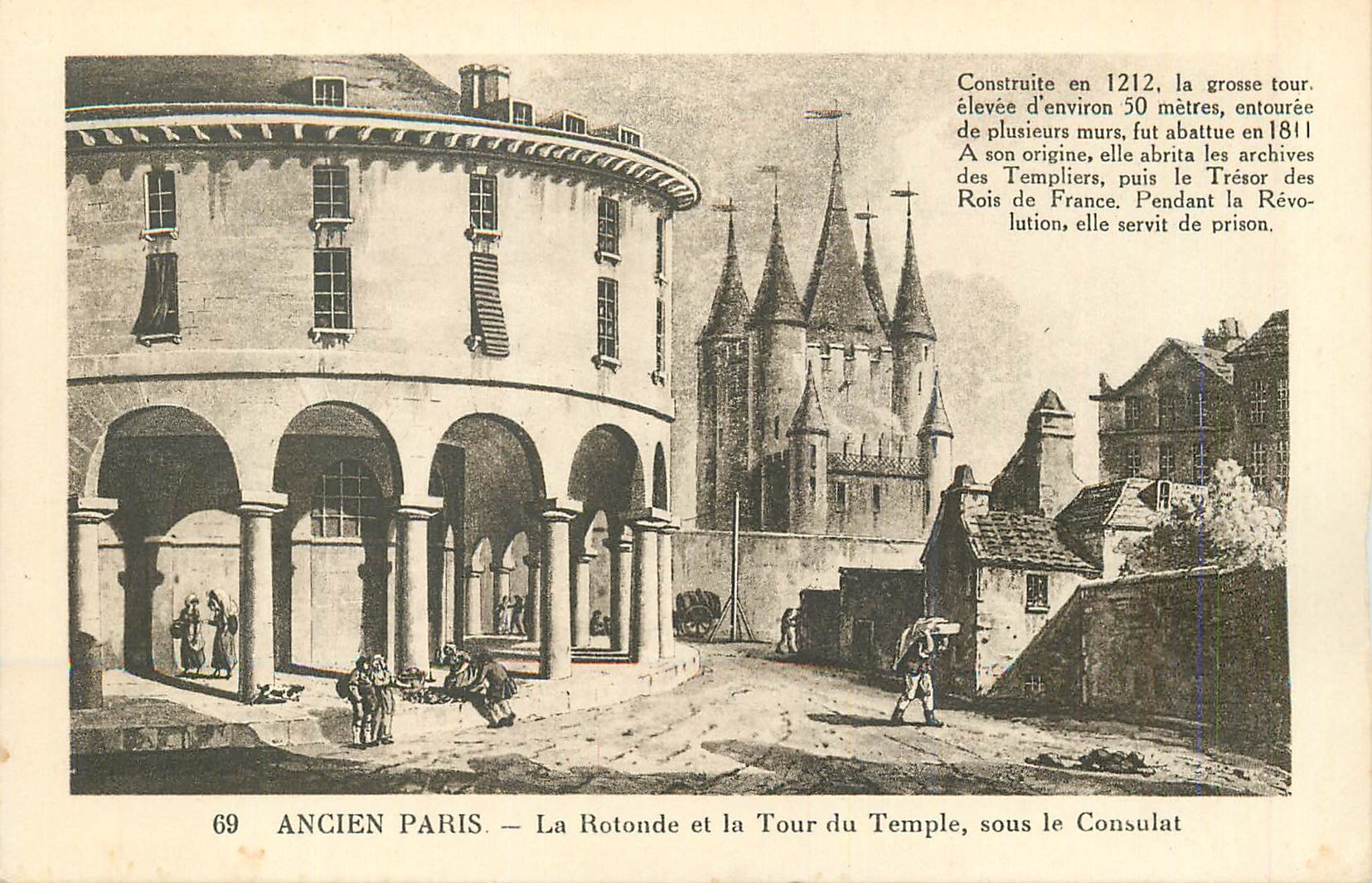 CPA Ancien Paris Le Rotonde et la Tour du Temple sous le Consulat