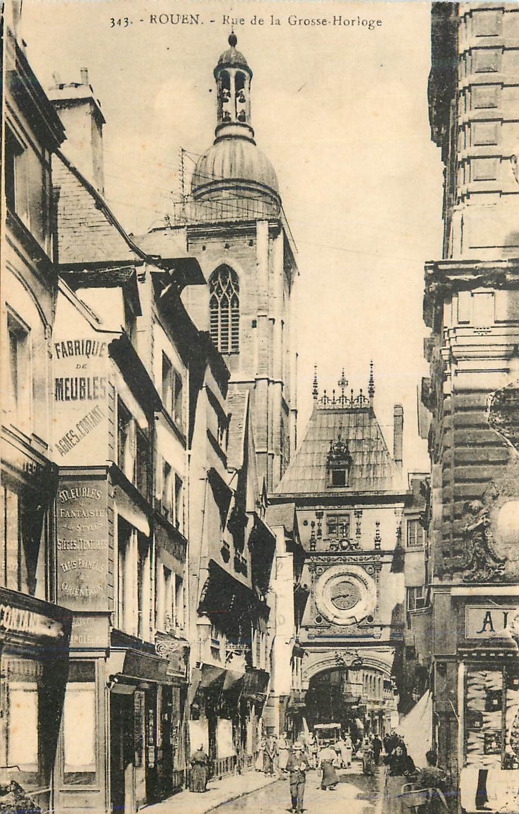 CPA Rouen Rue de la Grosse Horloge