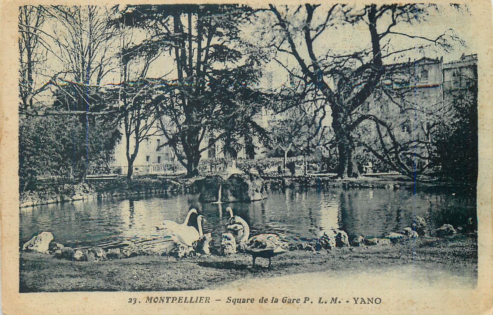 CPA Montpellier Square de la Gare P L M Yano