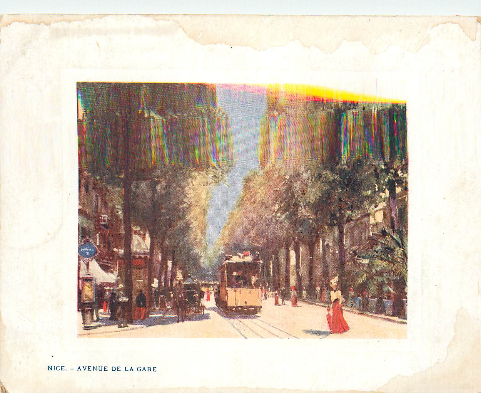 CPA Nice Avenue de la Gare Tramway