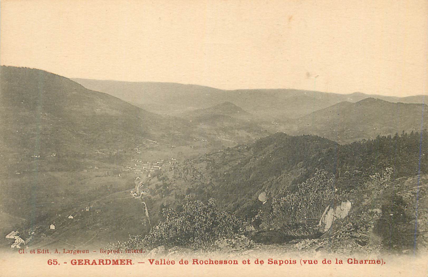 Vallée de Rochesson et de Sapois (vue de la Charme) — GERARDMER — 65 — A. Largeron