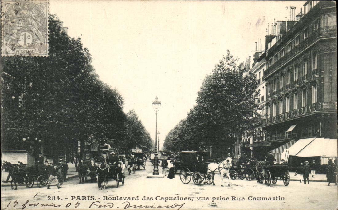 Paris CPA Boulevard des Capucines vue prise rue de CAumartin