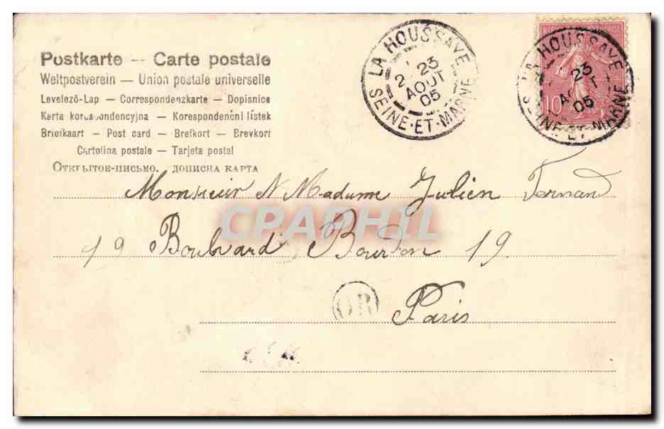 CPA Fantaisie Femme — Verso