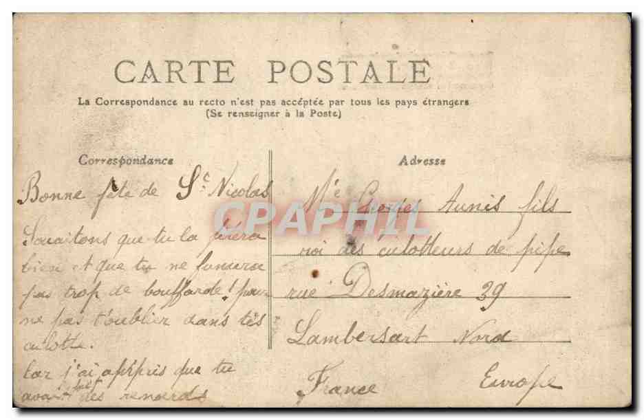 CPA Humour Sympathique chef de bureau — Verso
