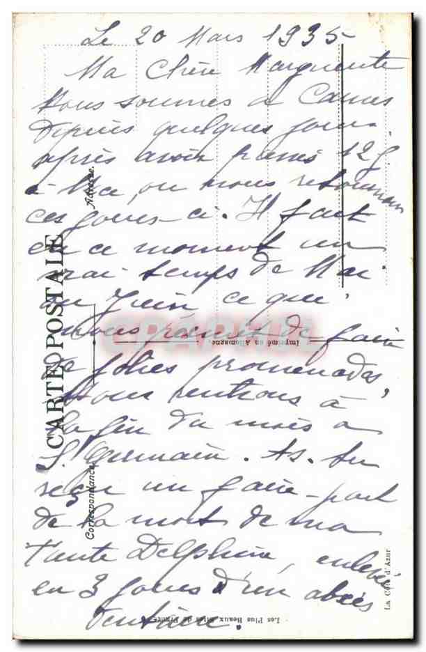 Cannes CPA Les nouveaux jardins — Rückseite