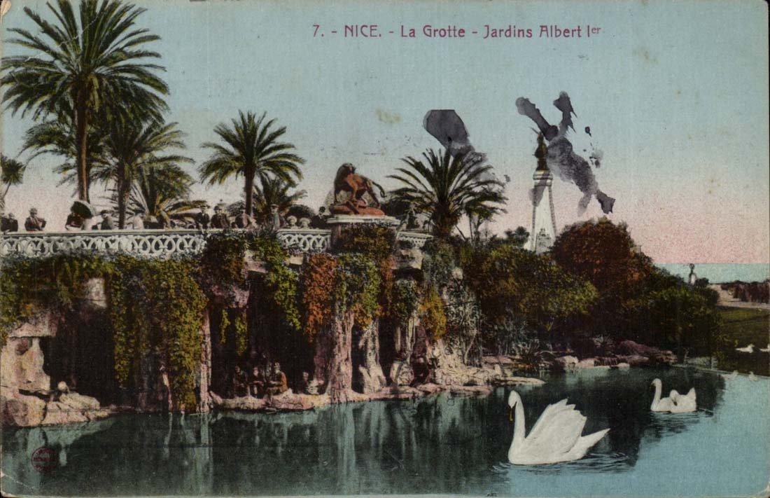 Nice CPA La grotte Les jardins Albert 1er