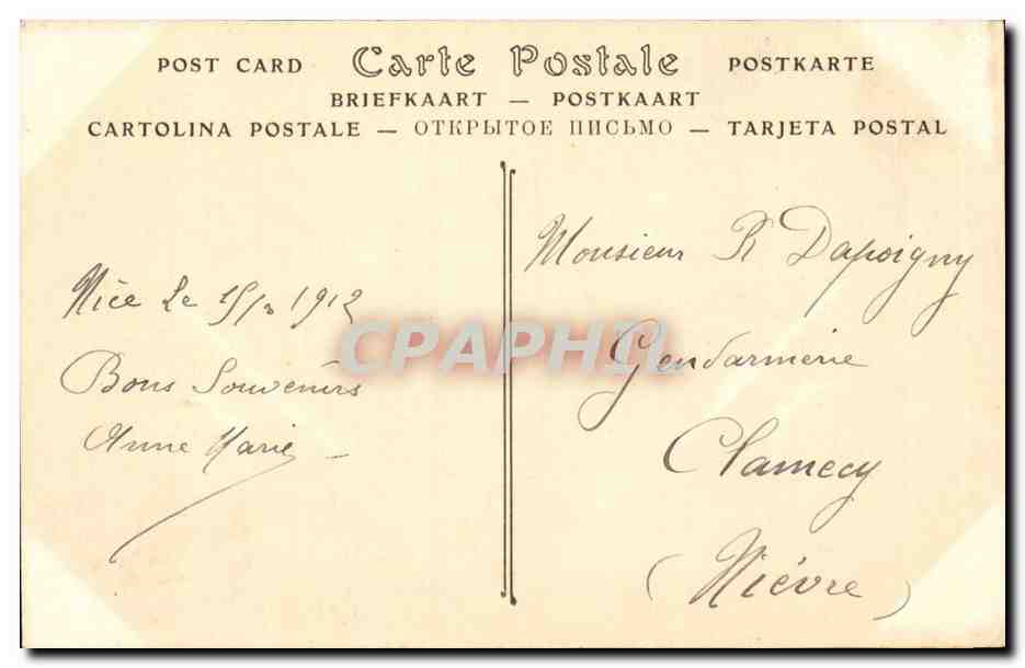 Nice CPA le port vue prise du chateau — Rückseite