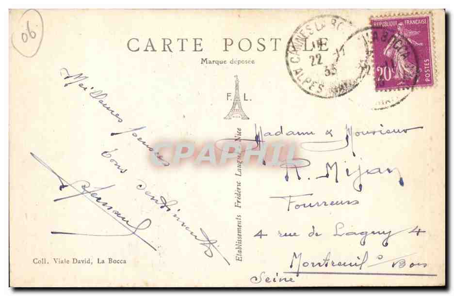 La Bocca CPA Le pont de la marquise de maures — Rückseite