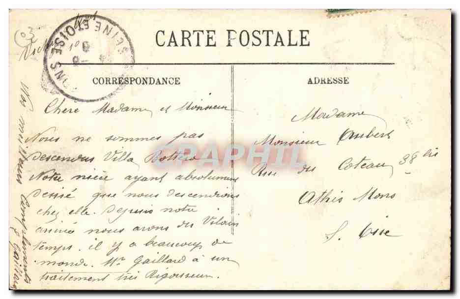 Vichy CPA La maison de mme de Sevigne — Rückseite