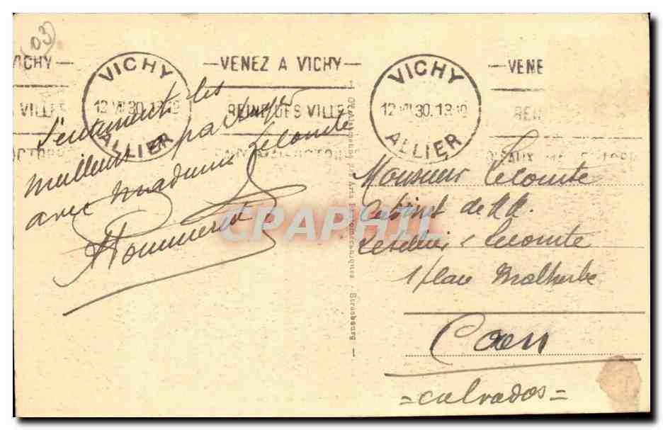 Vichy CPA Le pavillon de madame de Sevigne — Verso