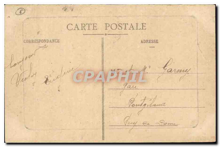 Vichy CPA Place Victor Hugo — Verso