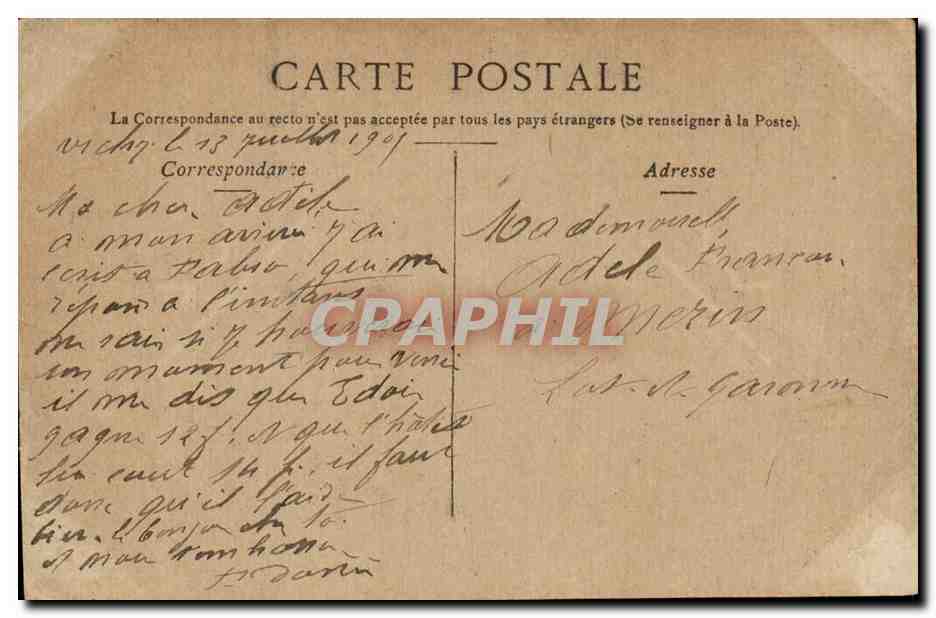 Vichy — Palais des Sources Mesdames — Staerck, Paris — Verso