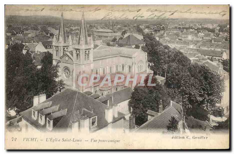 Vichy - L'Église Saint-Louis - Vue panoramique — édition C. Geniller, n°72