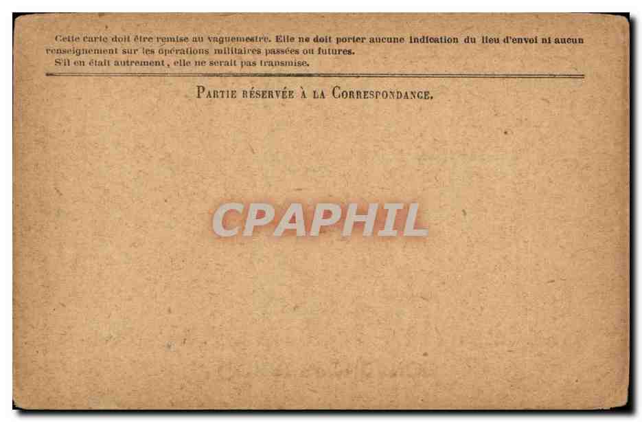 Korrespondenz der Armee der Republik — Freikarte — Modell Nr. 148 — Rückseite