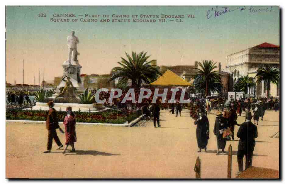 CANNES — Ansicht des Casino-Platzes und Statue Edward VII — LL