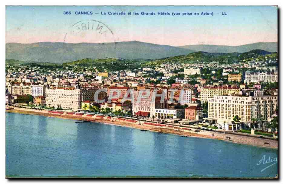 Cannes CPA La CRoisette et les grands hotels (vue prise en avion)