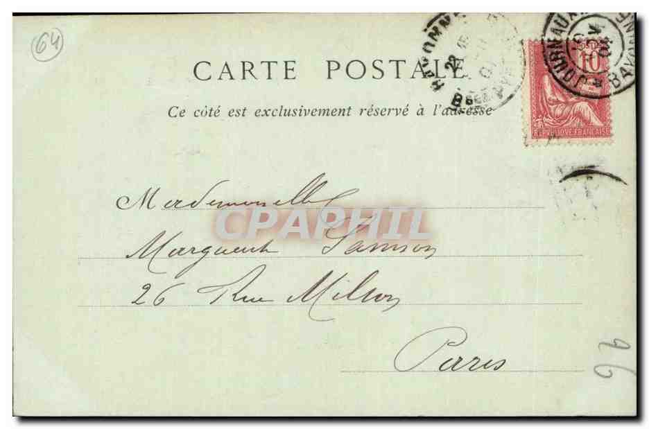 Biarritz CPA le casino municipal — Verso