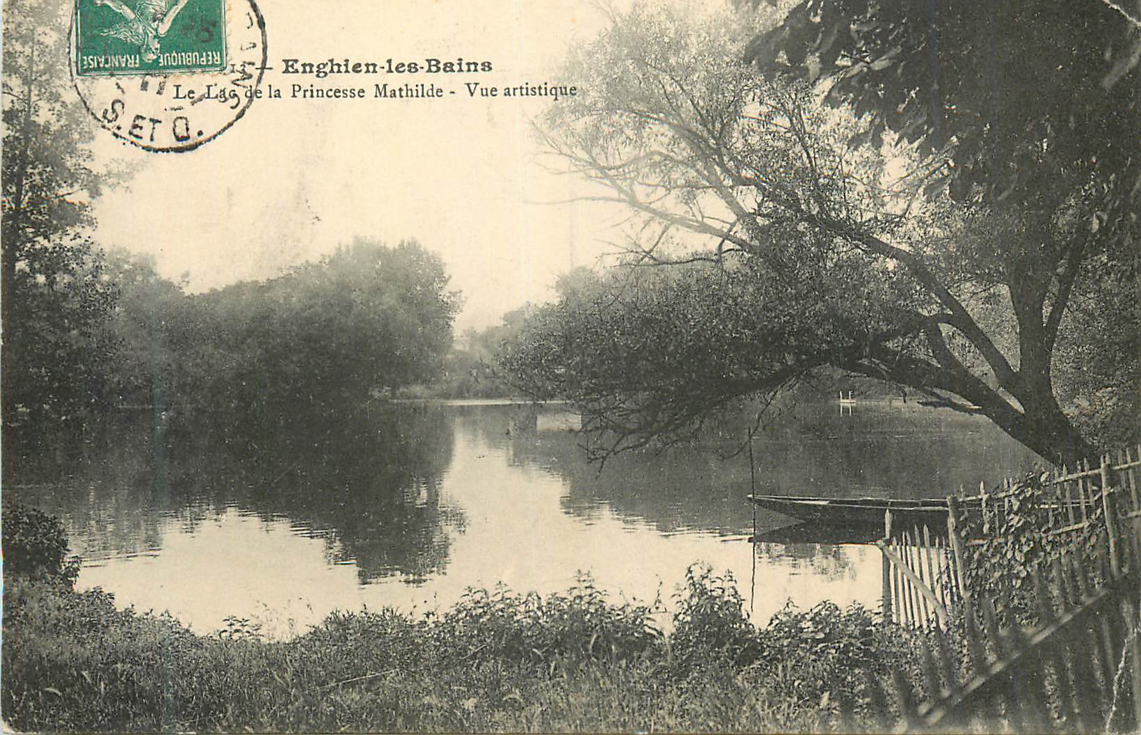 CPA Enghien les Bains Le Lac de la Princesse Mathilde Vue Artistique
