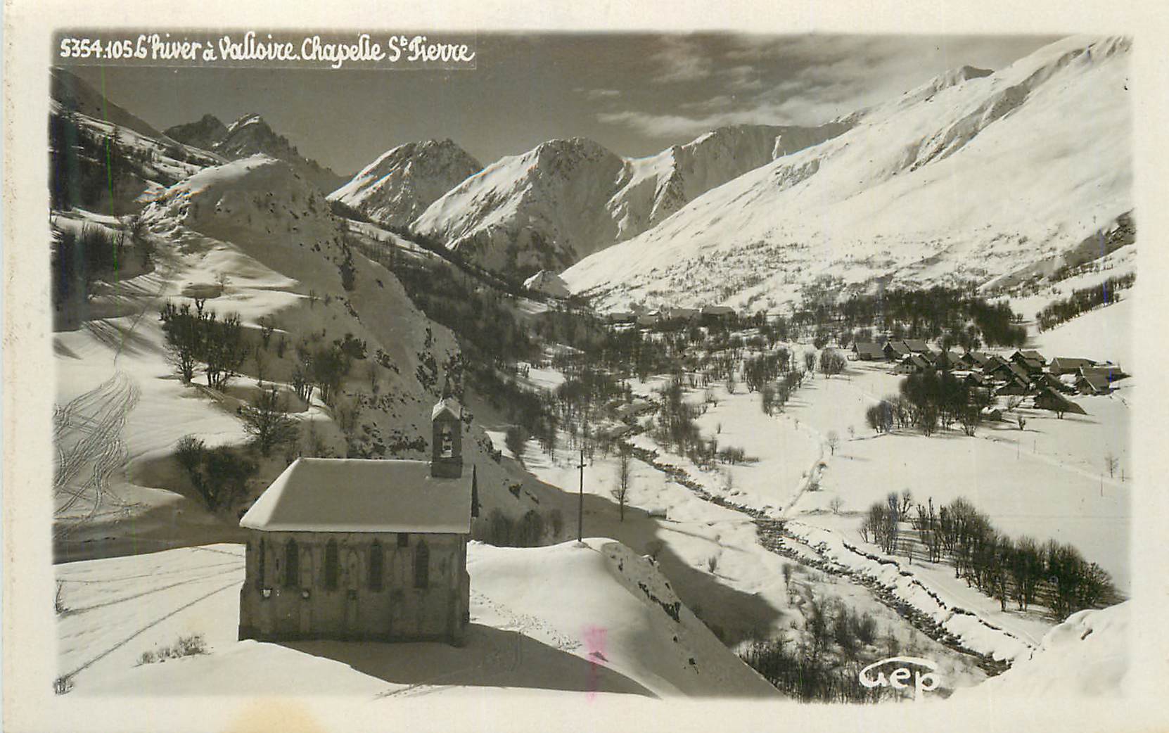 CPM L'Hiver a Valloire Chapelle St Pierre