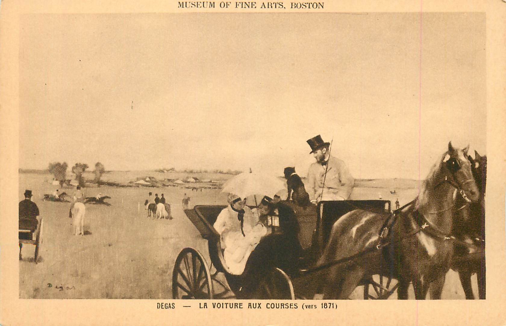 CPA Museum of fine Arts Boston Degas La Voiture aux Courses (vers 1871)