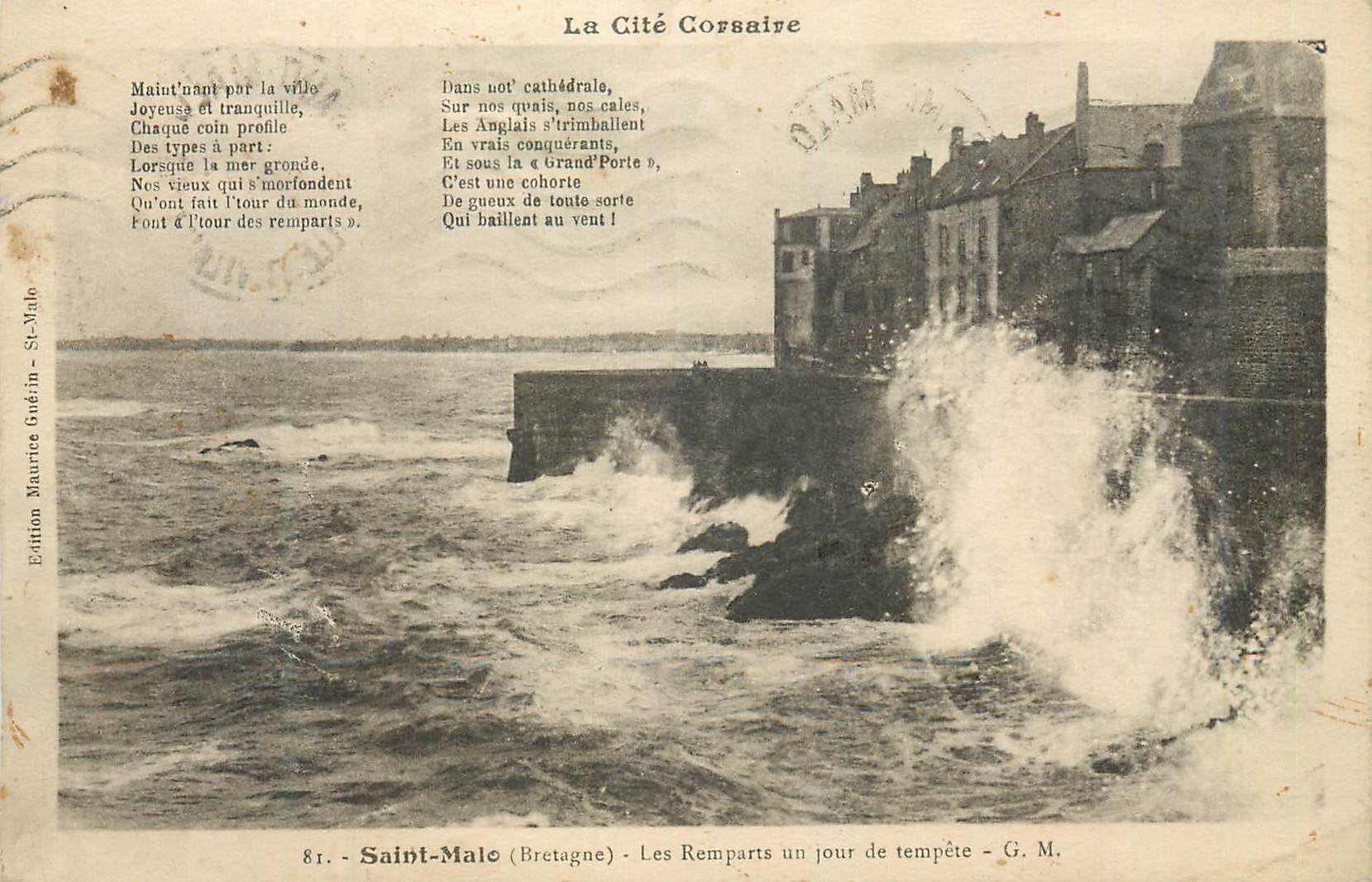 Saint-Malo (Bretagne) — Les Remparts un jour de tempête — G. M.